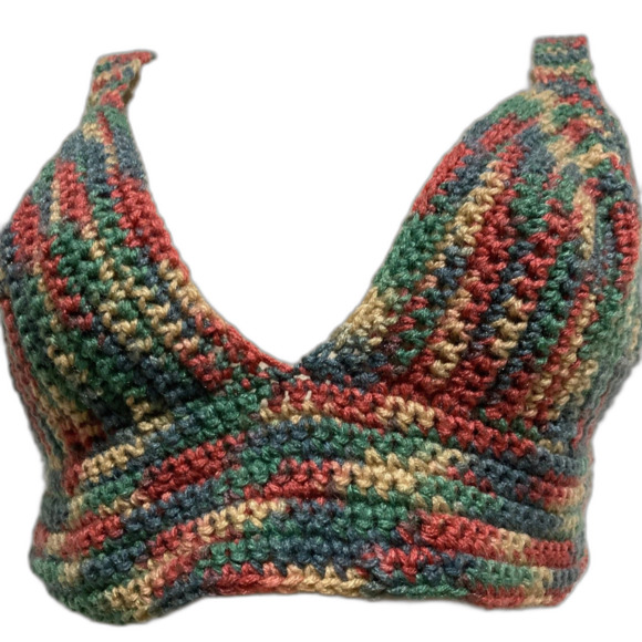 Hand Crafted Other - RAINBOW CROCHET Bikini Top Handmade Hand Crafted Womens Medium